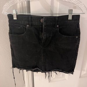 Express black jean mini skirt, size 0